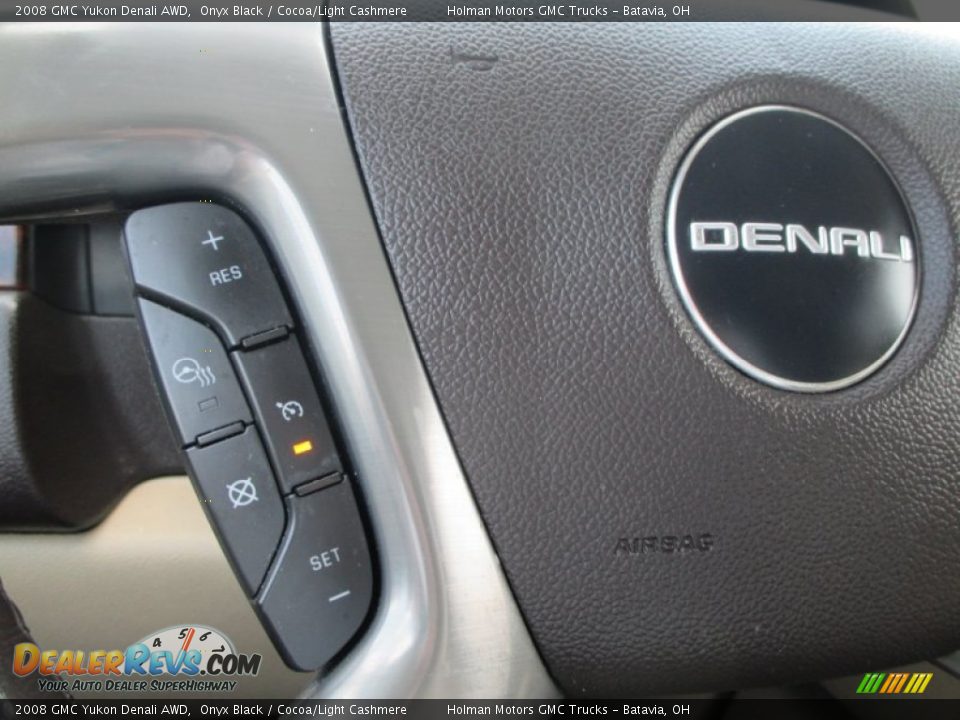 2008 GMC Yukon Denali AWD Onyx Black / Cocoa/Light Cashmere Photo #15