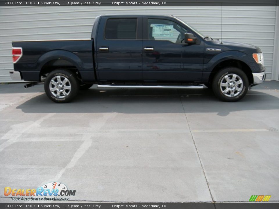 2014 Ford F150 XLT SuperCrew Blue Jeans / Steel Grey Photo #3