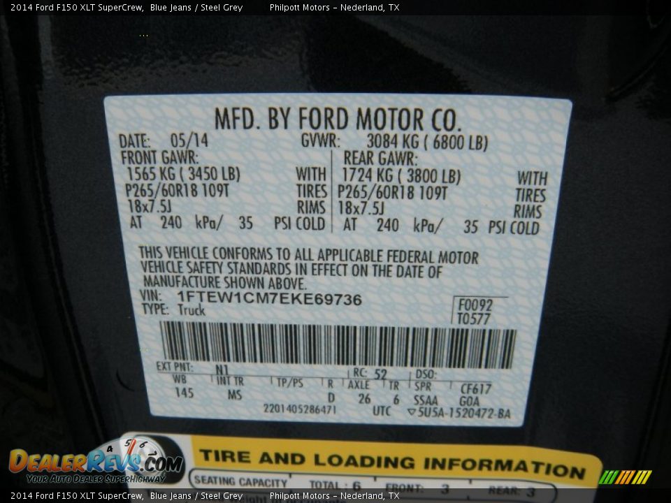 2014 Ford F150 XLT SuperCrew Blue Jeans / Steel Grey Photo #34