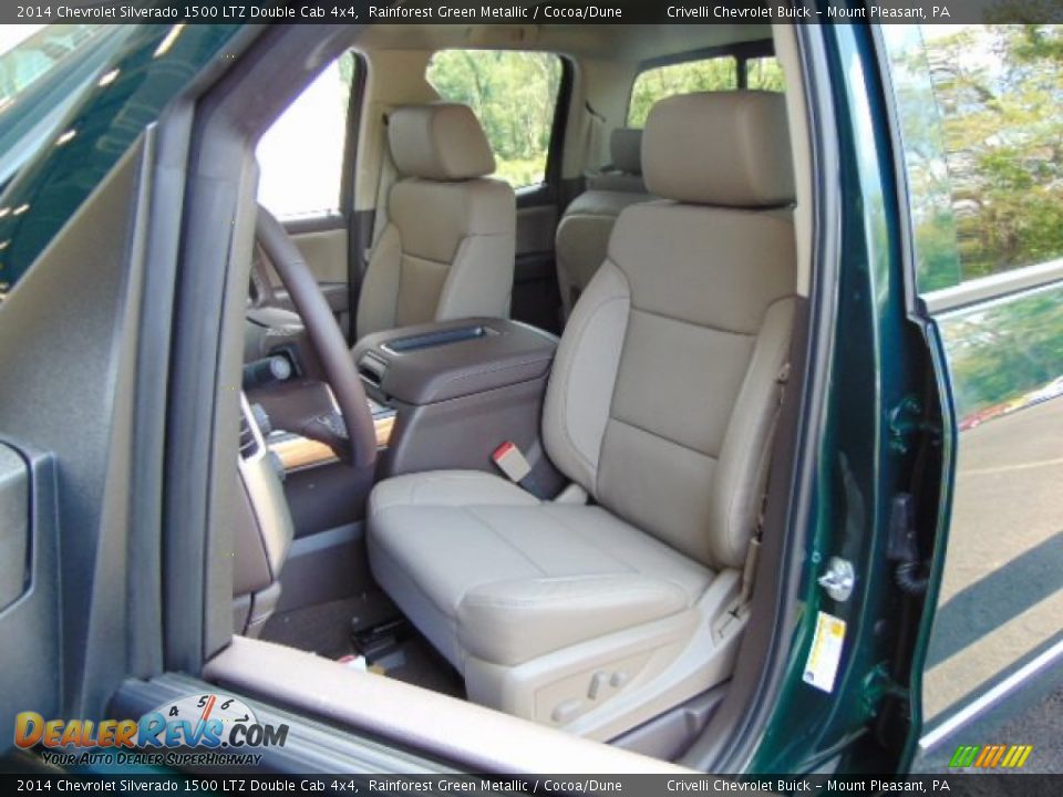 2014 Chevrolet Silverado 1500 LTZ Double Cab 4x4 Rainforest Green Metallic / Cocoa/Dune Photo #14