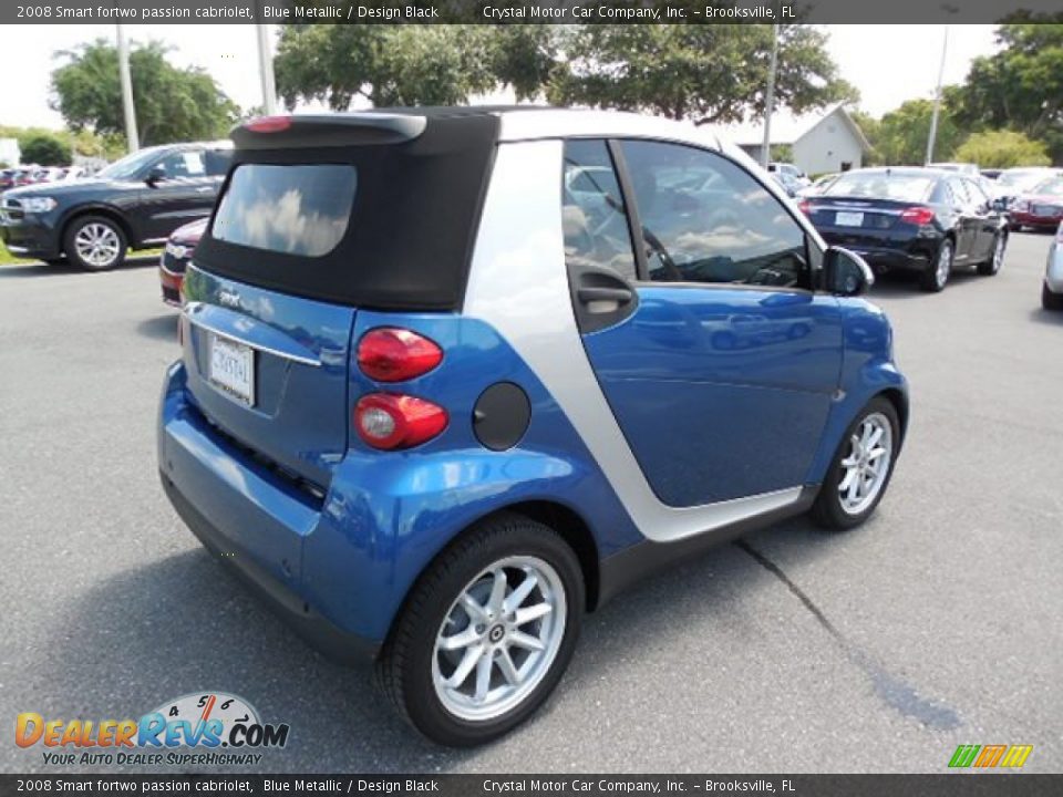 2008 Smart fortwo passion cabriolet Blue Metallic / Design Black Photo #7