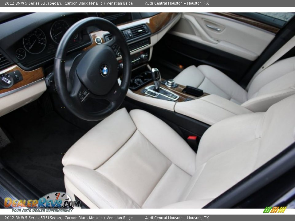 2012 BMW 5 Series 535i Sedan Carbon Black Metallic / Venetian Beige Photo #13