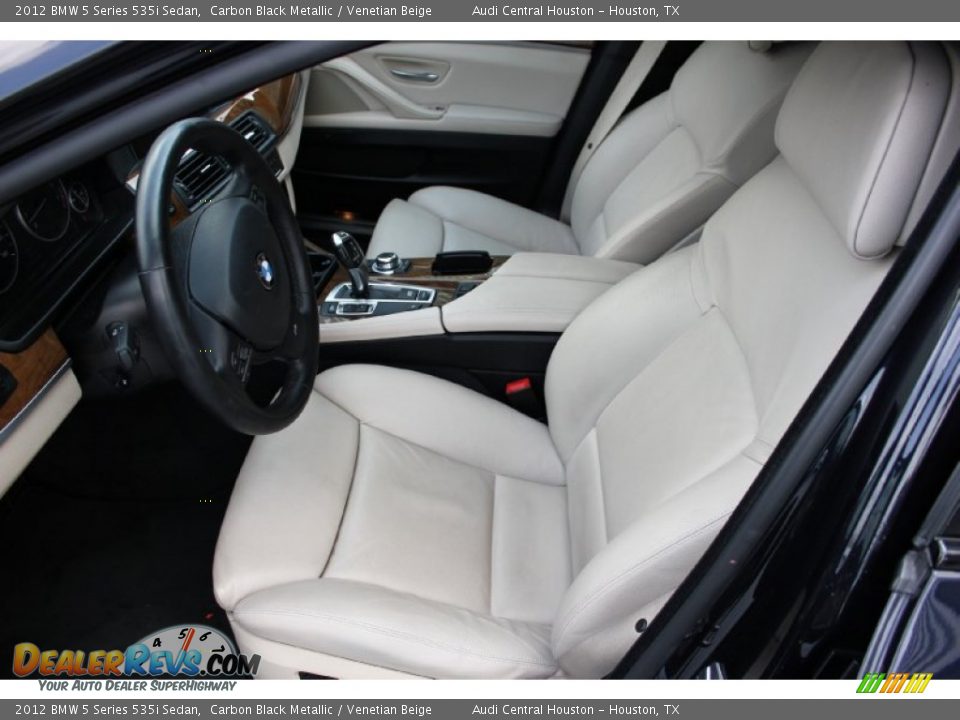 2012 BMW 5 Series 535i Sedan Carbon Black Metallic / Venetian Beige Photo #14