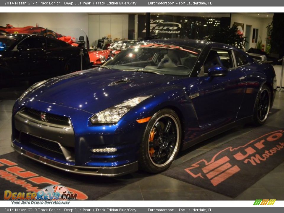 2014 Nissan GT-R Track Edition Deep Blue Pearl / Track Edition Blue/Gray Photo #1