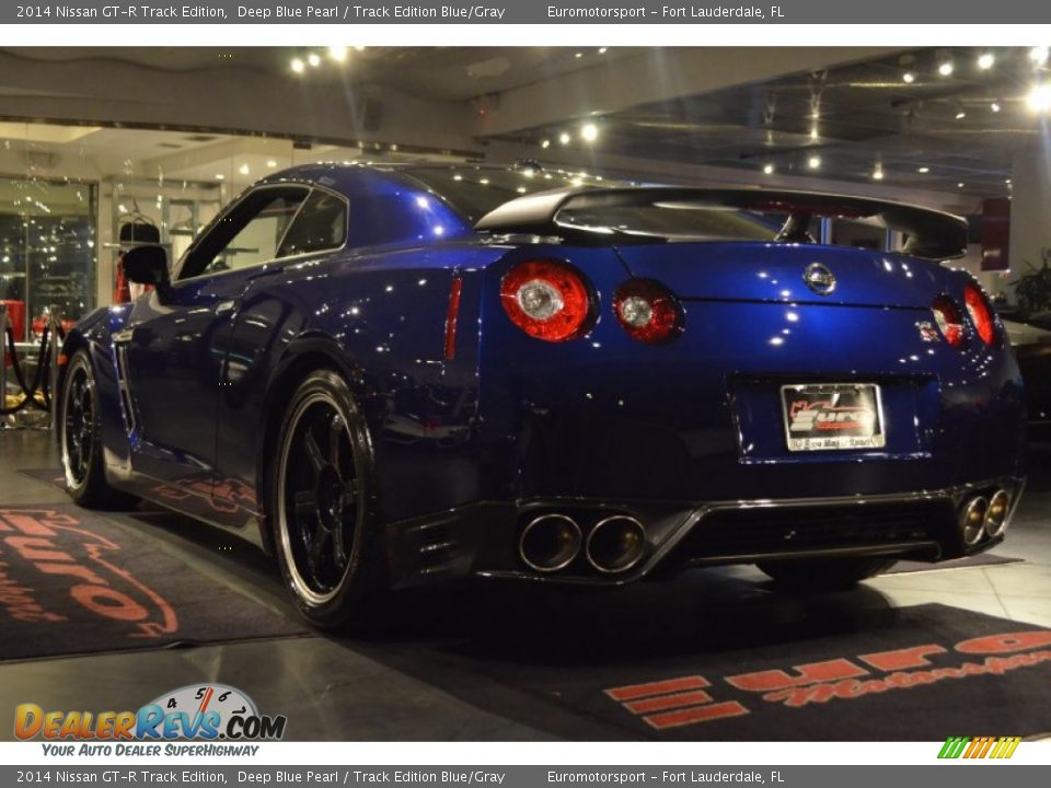 2014 Nissan GT-R Track Edition Deep Blue Pearl / Track Edition Blue/Gray Photo #4