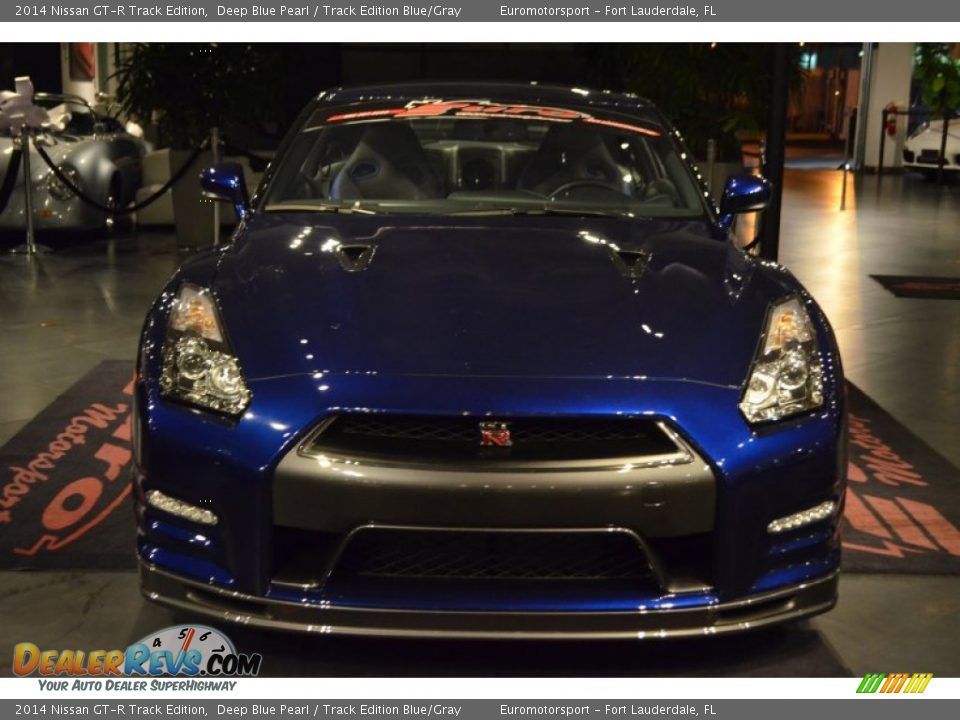 2014 Nissan GT-R Track Edition Deep Blue Pearl / Track Edition Blue/Gray Photo #10