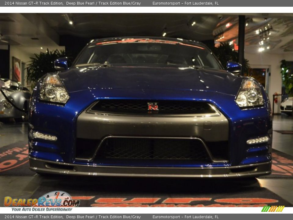 2014 Nissan GT-R Track Edition Deep Blue Pearl / Track Edition Blue/Gray Photo #11