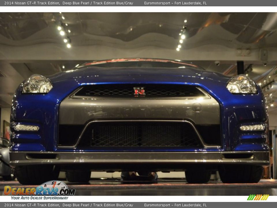 2014 Nissan GT-R Track Edition Deep Blue Pearl / Track Edition Blue/Gray Photo #12