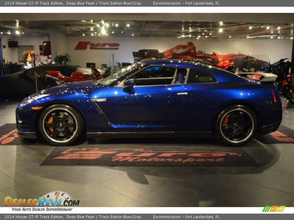 2014 Nissan GT-R Track Edition Deep Blue Pearl / Track Edition Blue/Gray Photo #16