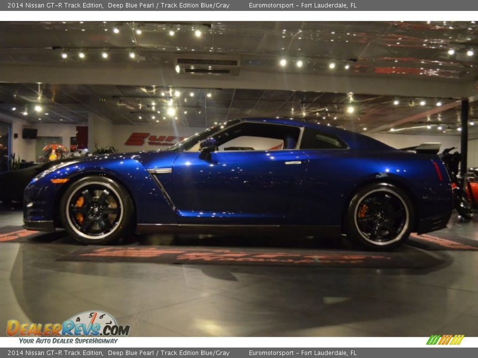 2014 Nissan GT-R Track Edition Deep Blue Pearl / Track Edition Blue/Gray Photo #17