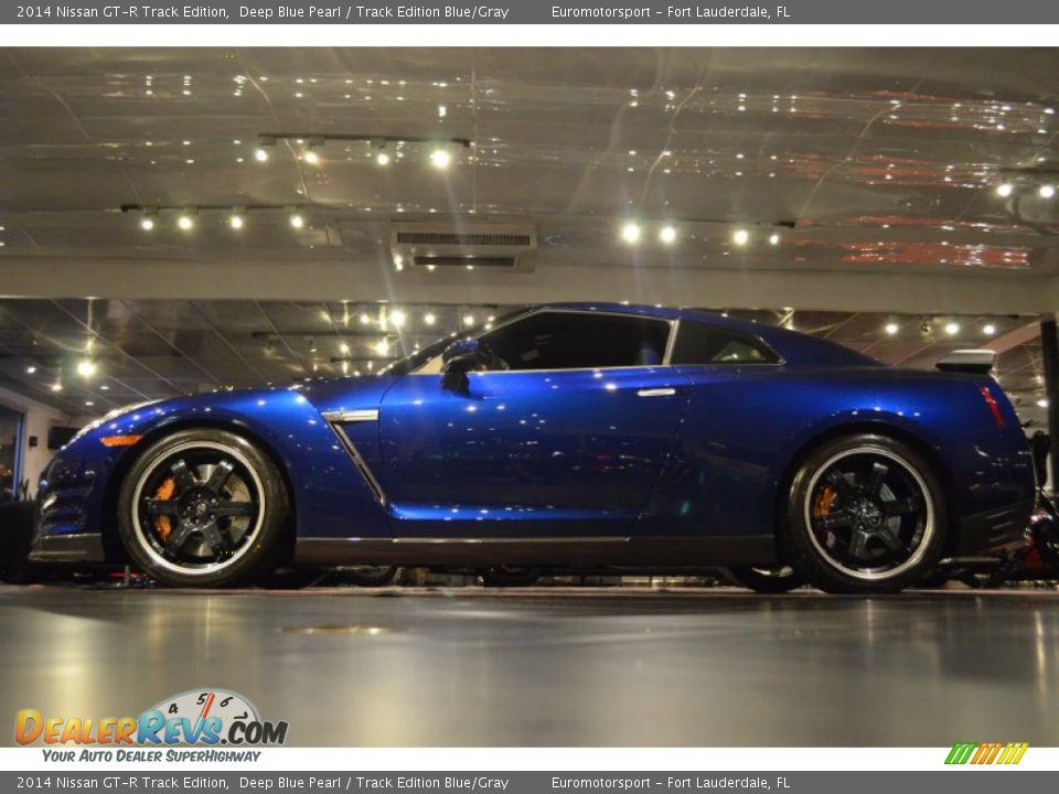 2014 Nissan GT-R Track Edition Deep Blue Pearl / Track Edition Blue/Gray Photo #18