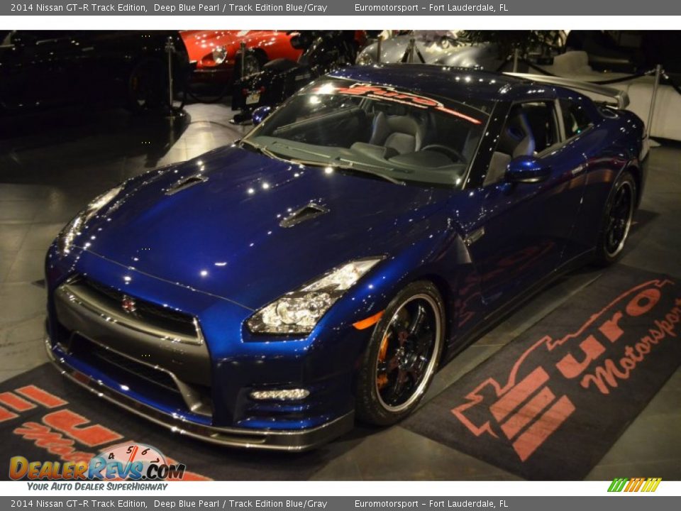 2014 Nissan GT-R Track Edition Deep Blue Pearl / Track Edition Blue/Gray Photo #23