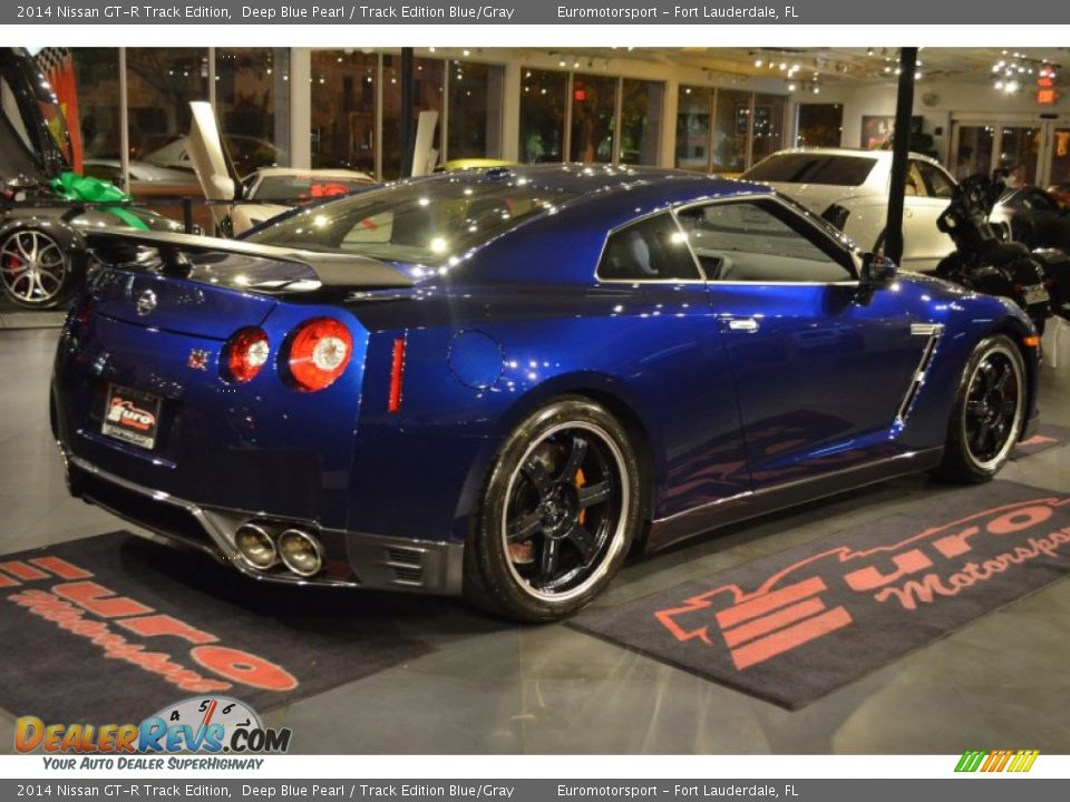 2014 Nissan GT-R Track Edition Deep Blue Pearl / Track Edition Blue/Gray Photo #26