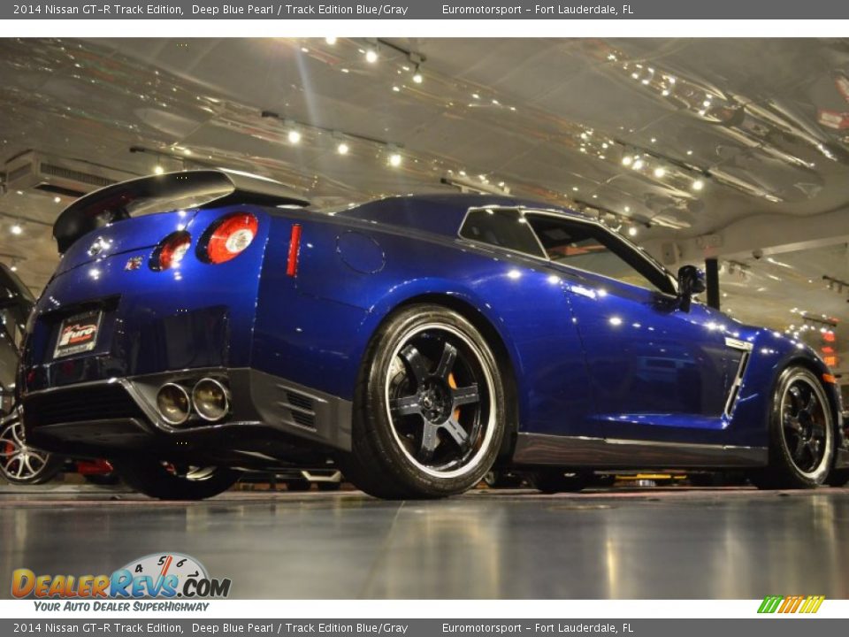 2014 Nissan GT-R Track Edition Deep Blue Pearl / Track Edition Blue/Gray Photo #28