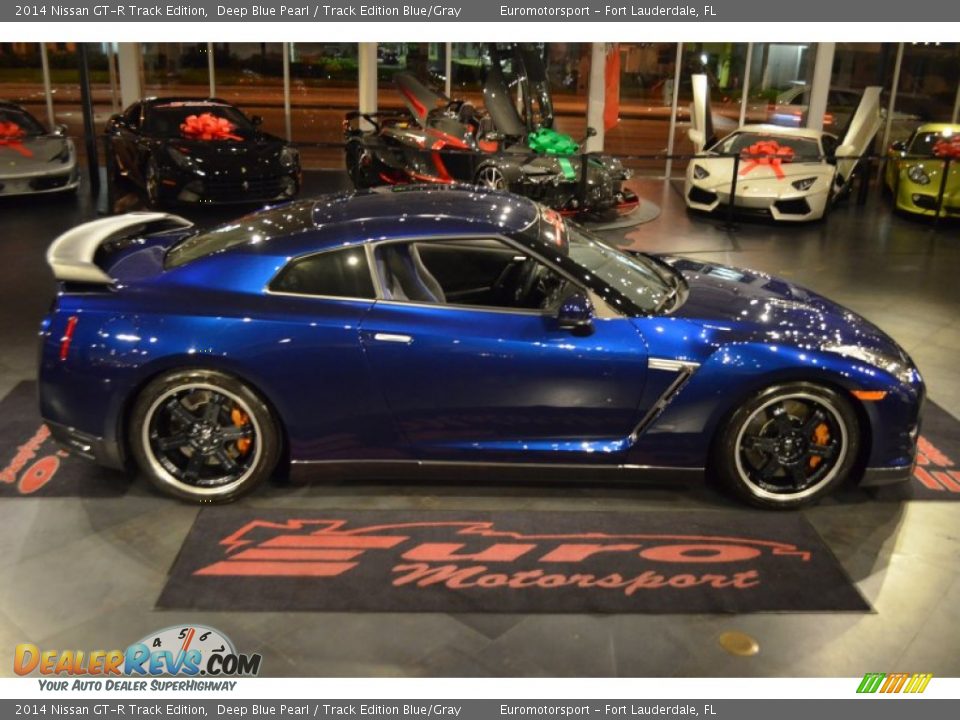 2014 Nissan GT-R Track Edition Deep Blue Pearl / Track Edition Blue/Gray Photo #29