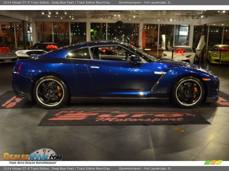 2014 Nissan GT-R Track Edition Deep Blue Pearl / Track Edition Blue/Gray Photo #30