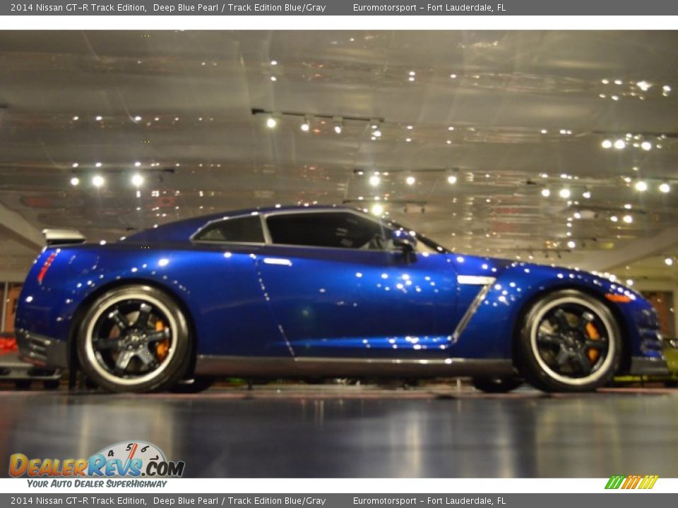 2014 Nissan GT-R Track Edition Deep Blue Pearl / Track Edition Blue/Gray Photo #32