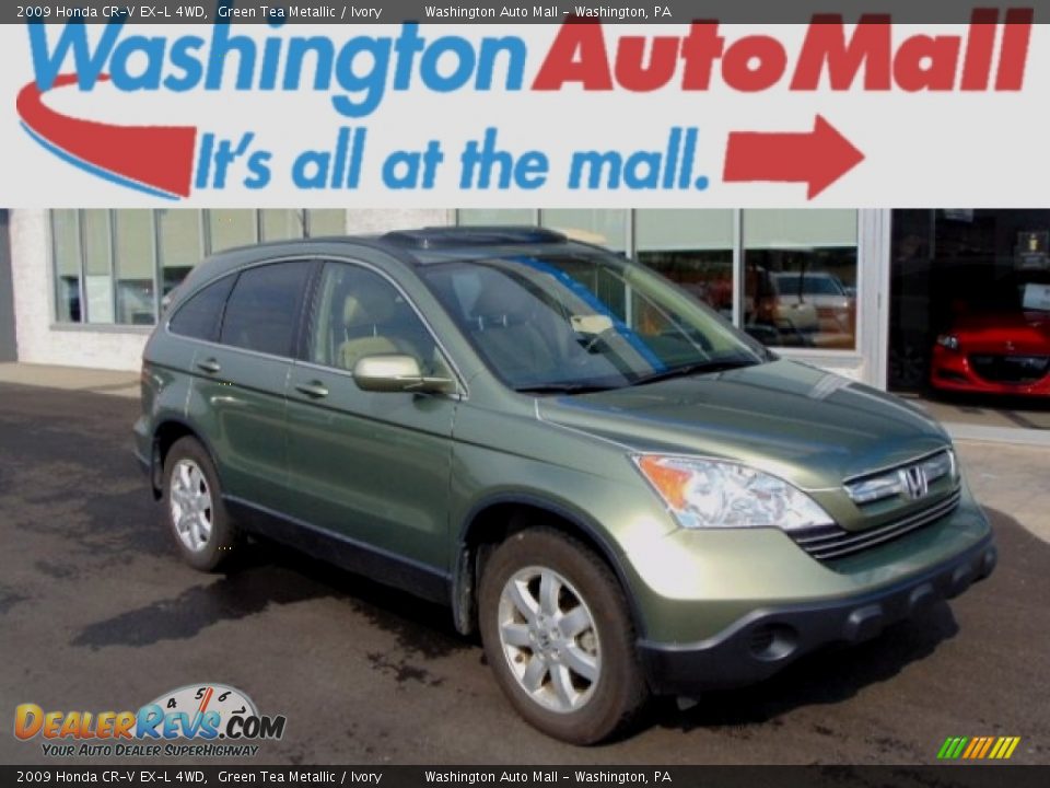 2009 Honda CR-V EX-L 4WD Green Tea Metallic / Ivory Photo #1