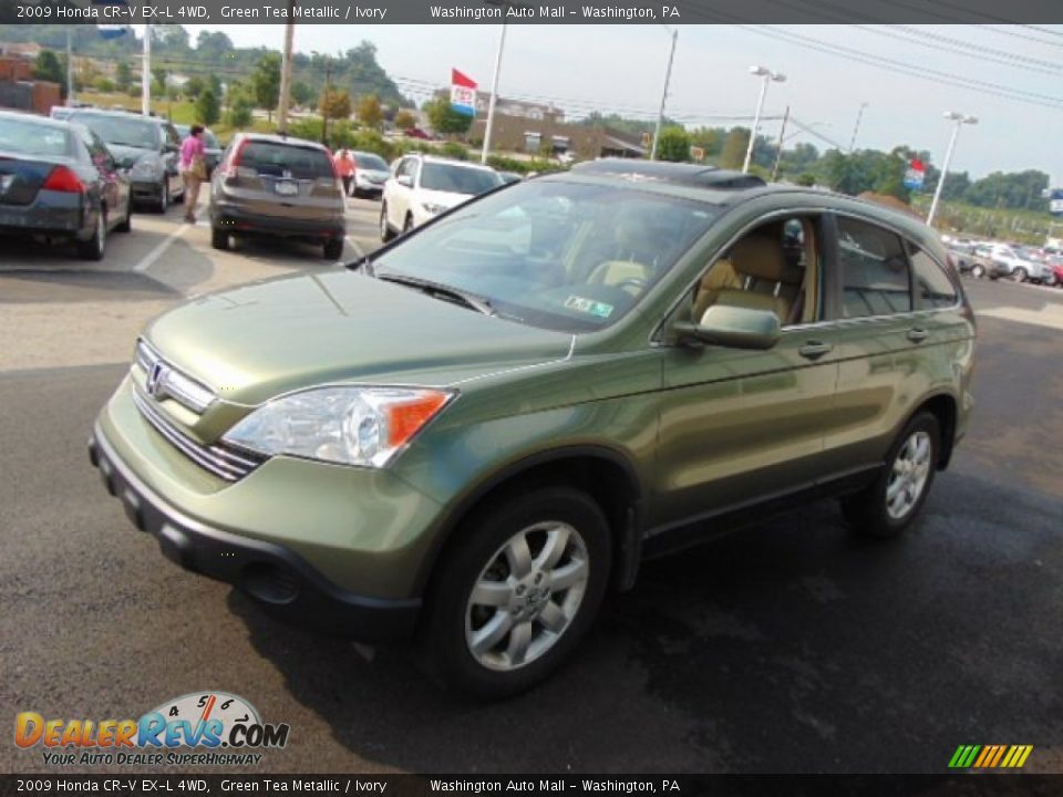 2009 Honda CR-V EX-L 4WD Green Tea Metallic / Ivory Photo #5