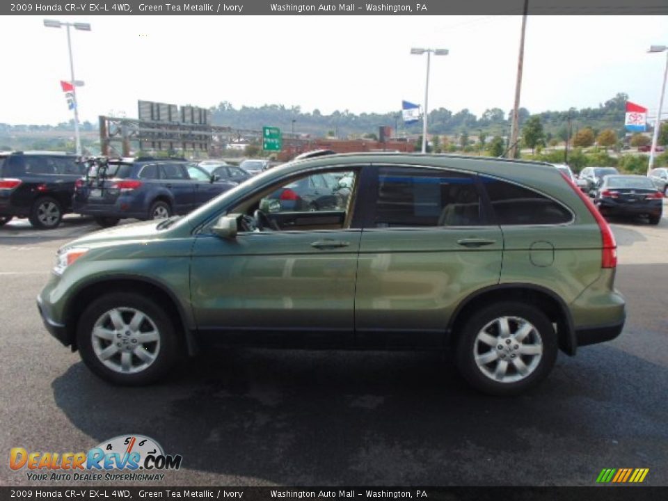 2009 Honda CR-V EX-L 4WD Green Tea Metallic / Ivory Photo #6