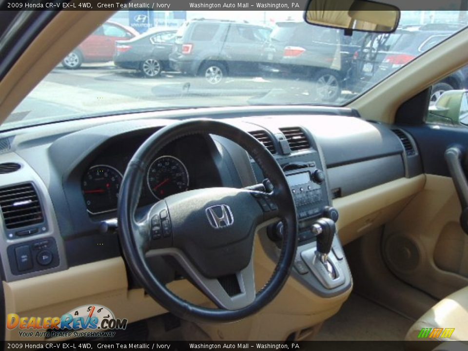2009 Honda CR-V EX-L 4WD Green Tea Metallic / Ivory Photo #10