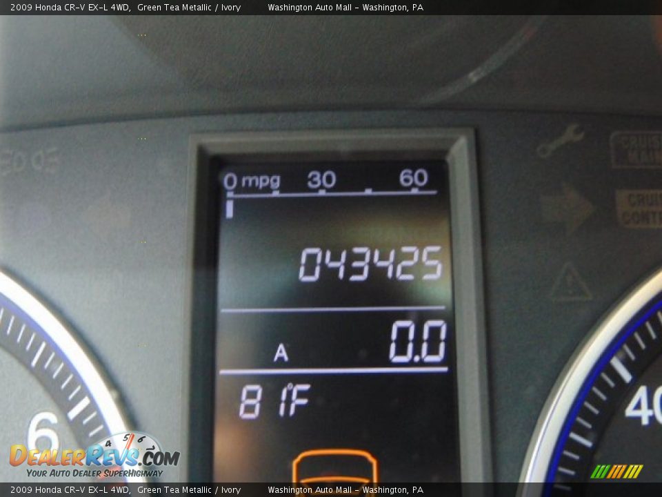 2009 Honda CR-V EX-L 4WD Green Tea Metallic / Ivory Photo #20