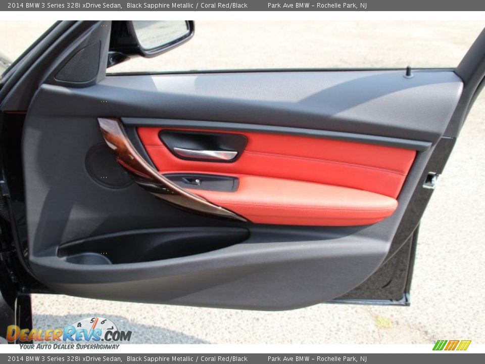 2014 BMW 3 Series 328i xDrive Sedan Black Sapphire Metallic / Coral Red/Black Photo #24