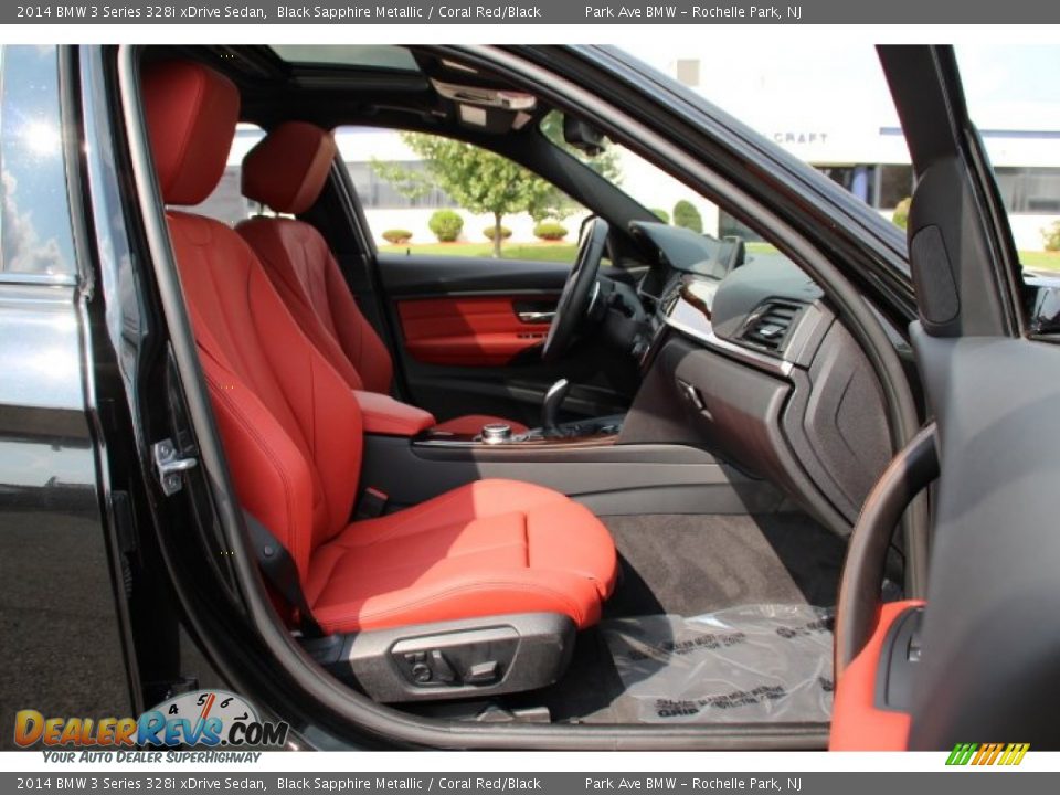 2014 BMW 3 Series 328i xDrive Sedan Black Sapphire Metallic / Coral Red/Black Photo #26