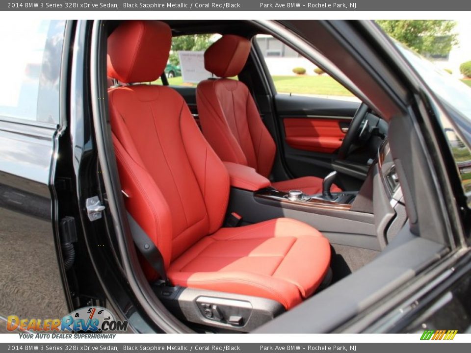 2014 BMW 3 Series 328i xDrive Sedan Black Sapphire Metallic / Coral Red/Black Photo #27