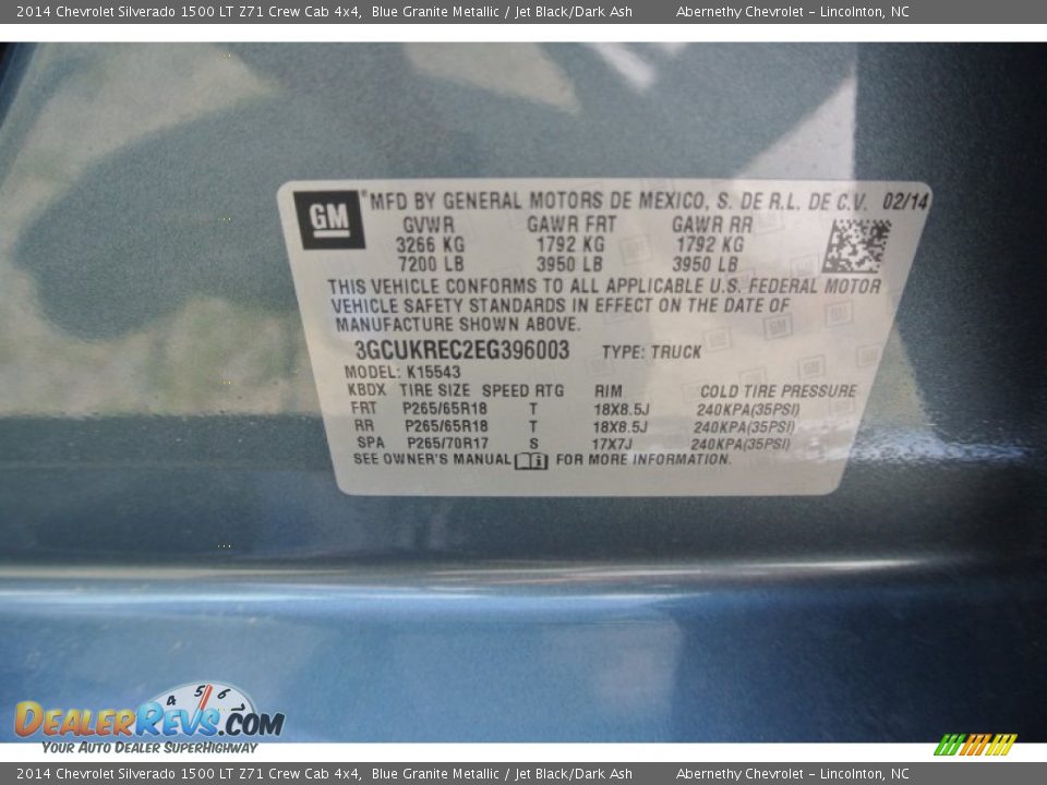 2014 Chevrolet Silverado 1500 LT Z71 Crew Cab 4x4 Blue Granite Metallic / Jet Black/Dark Ash Photo #7