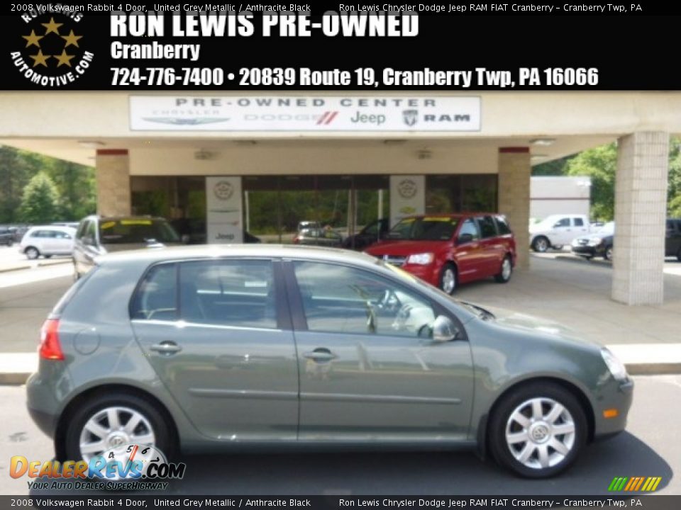 2008 Volkswagen Rabbit 4 Door United Grey Metallic / Anthracite Black Photo #1