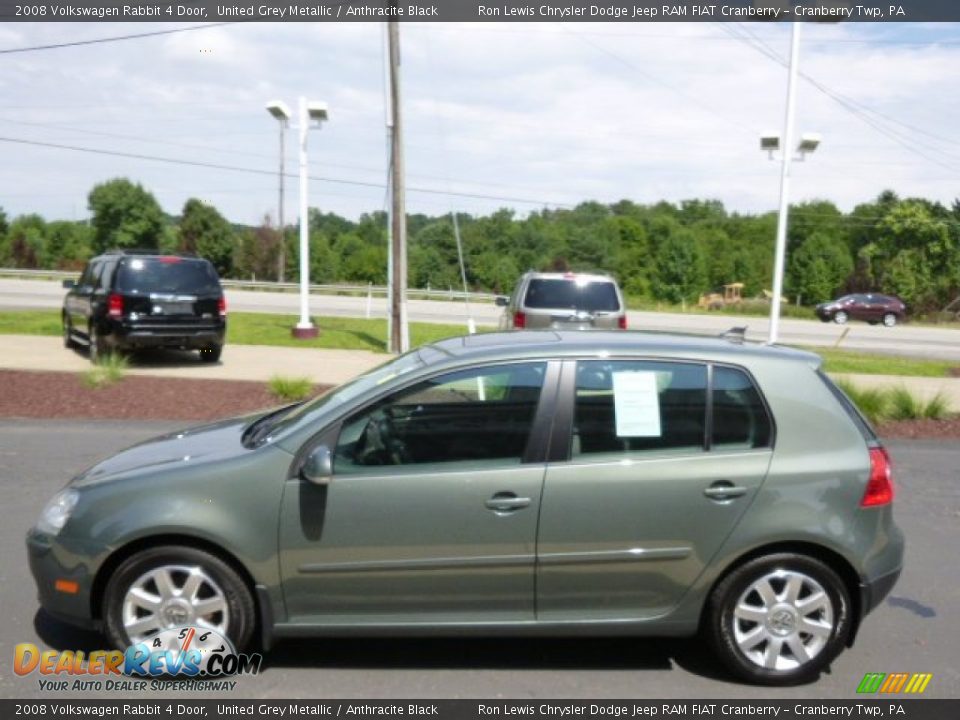 2008 Volkswagen Rabbit 4 Door United Grey Metallic / Anthracite Black Photo #5