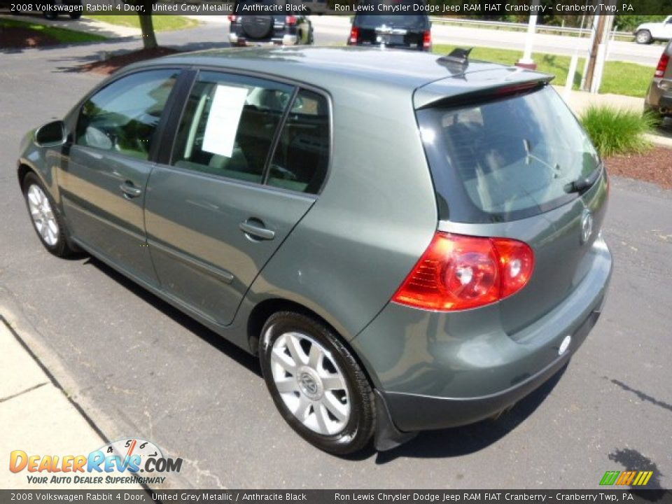 2008 Volkswagen Rabbit 4 Door United Grey Metallic / Anthracite Black Photo #6