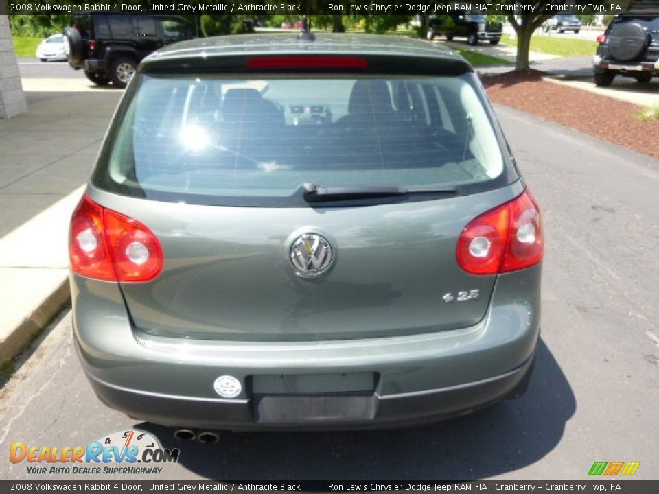 2008 Volkswagen Rabbit 4 Door United Grey Metallic / Anthracite Black Photo #7