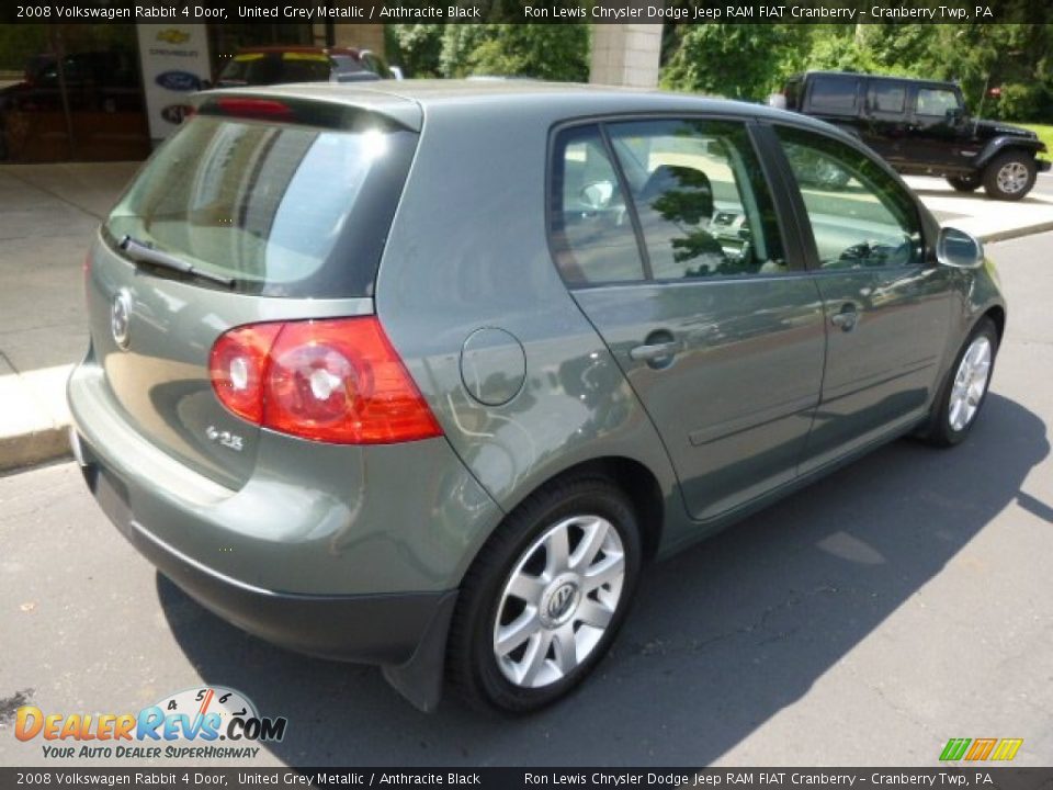 2008 Volkswagen Rabbit 4 Door United Grey Metallic / Anthracite Black Photo #8