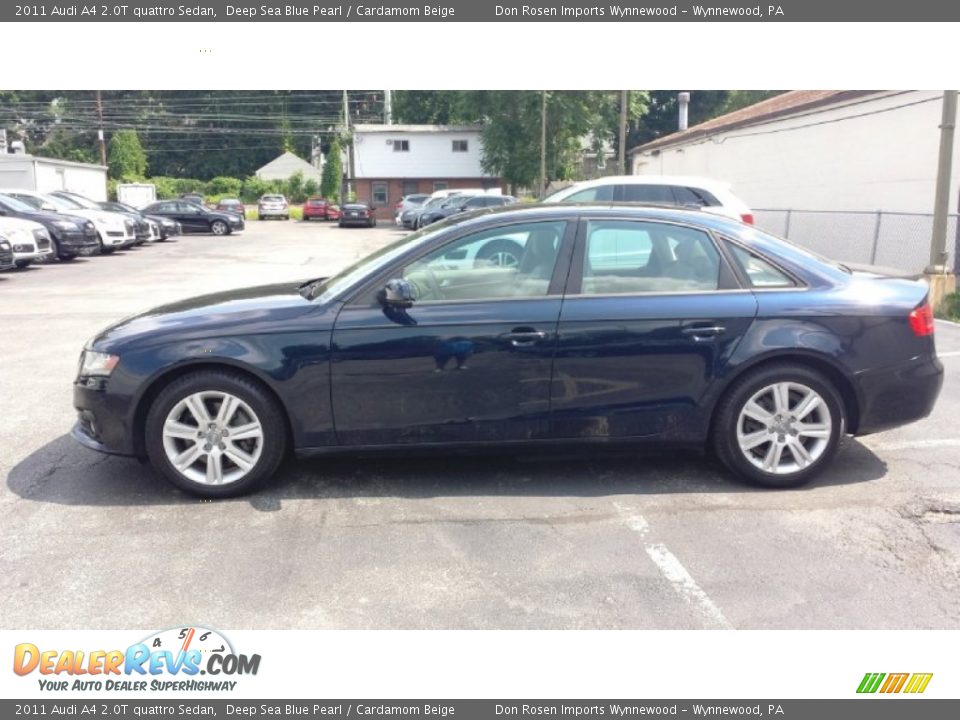 2011 Audi A4 2.0T quattro Sedan Deep Sea Blue Pearl / Cardamom Beige Photo #4