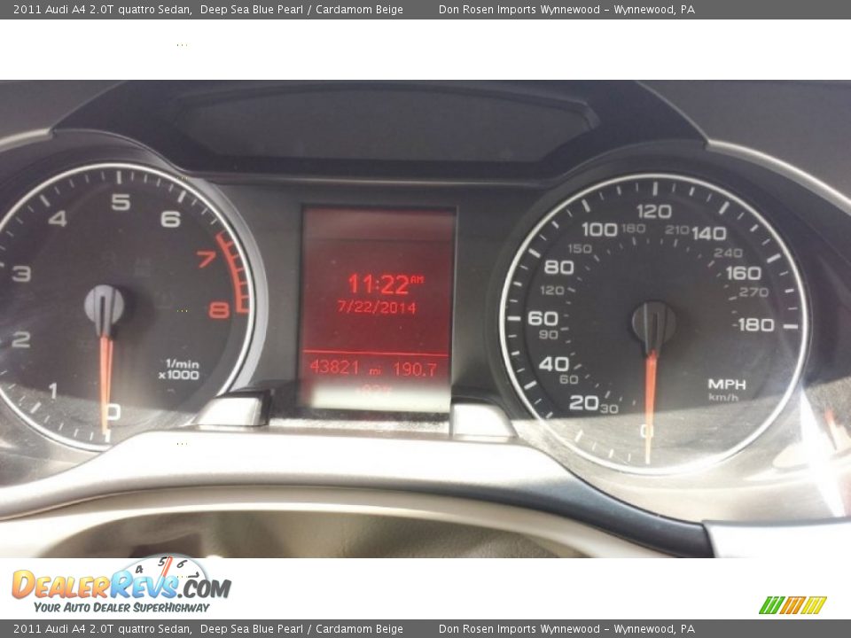 2011 Audi A4 2.0T quattro Sedan Deep Sea Blue Pearl / Cardamom Beige Photo #18