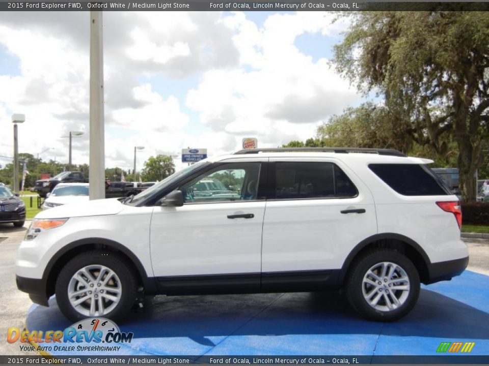 2015 Ford Explorer FWD Oxford White / Medium Light Stone Photo #2