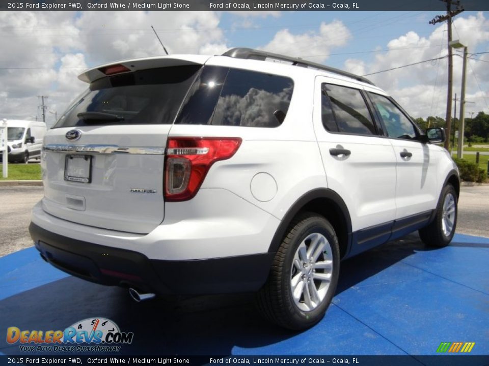 2015 Ford Explorer FWD Oxford White / Medium Light Stone Photo #3