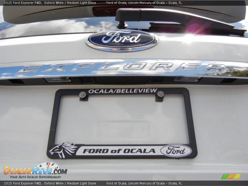 2015 Ford Explorer FWD Oxford White / Medium Light Stone Photo #4