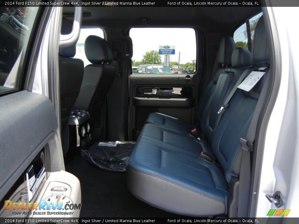 2014 Ford F150 Limited SuperCrew 4x4 Ingot Silver / Limited Marina Blue Leather Photo #9