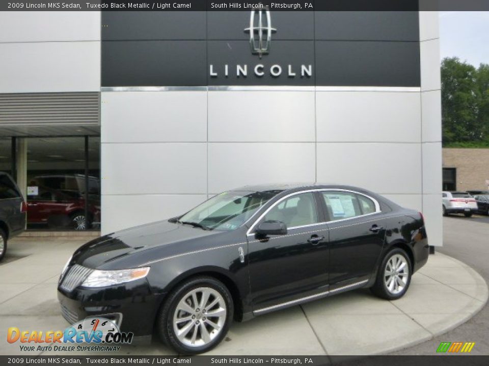 2009 Lincoln MKS Sedan Tuxedo Black Metallic / Light Camel Photo #1