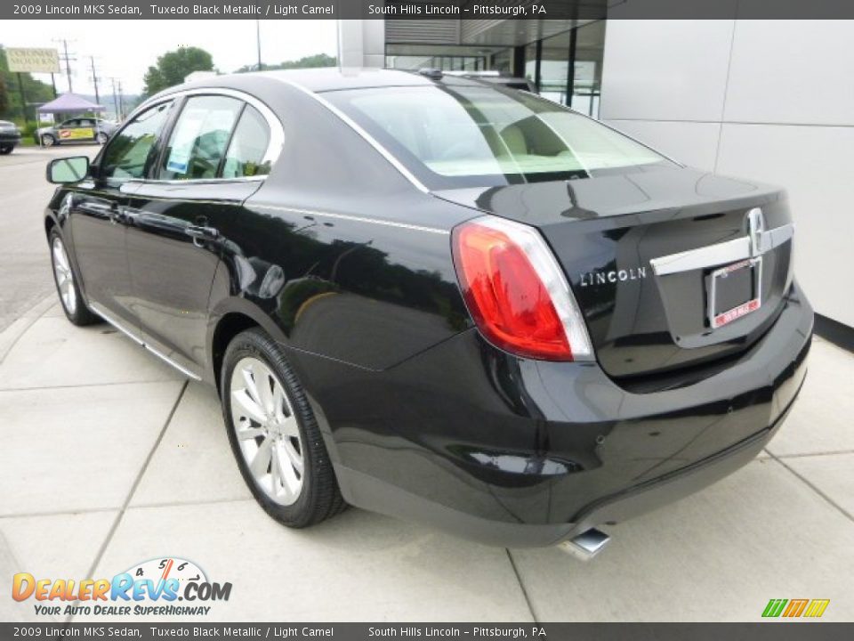2009 Lincoln MKS Sedan Tuxedo Black Metallic / Light Camel Photo #3