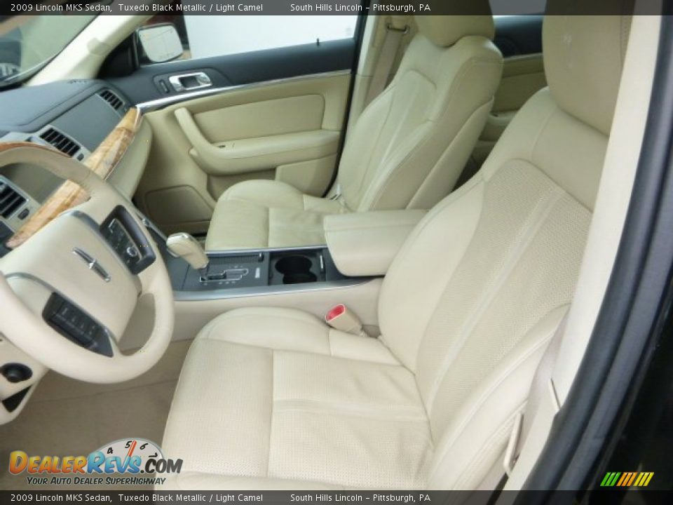 2009 Lincoln MKS Sedan Tuxedo Black Metallic / Light Camel Photo #14