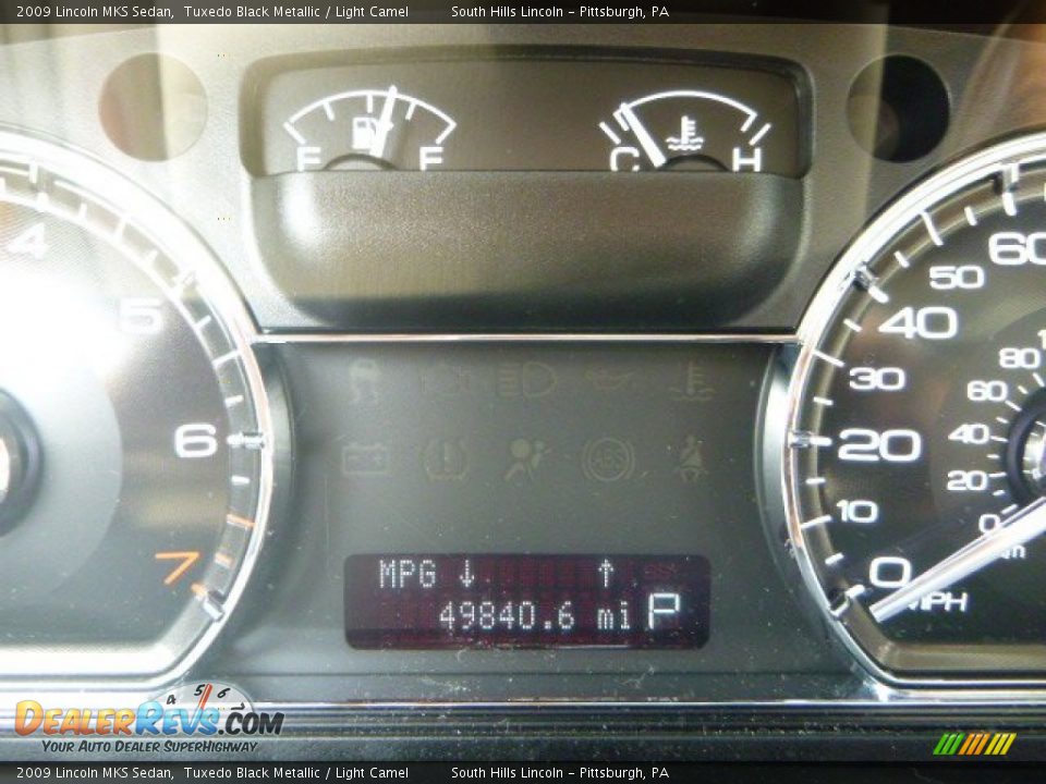 2009 Lincoln MKS Sedan Tuxedo Black Metallic / Light Camel Photo #24