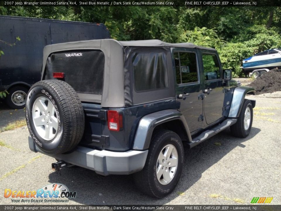 2007 Jeep Wrangler Unlimited Sahara 4x4 Steel Blue Metallic / Dark Slate Gray/Medium Slate Gray Photo #3