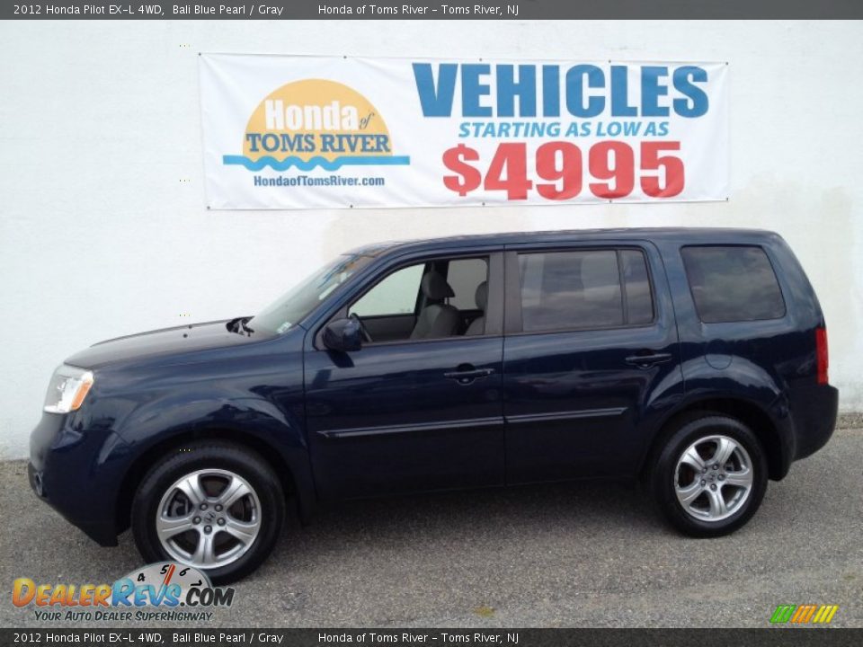 2012 Honda Pilot EX-L 4WD Bali Blue Pearl / Gray Photo #5