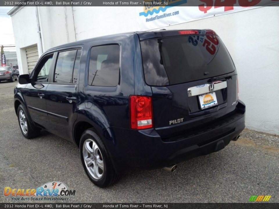 2012 Honda Pilot EX-L 4WD Bali Blue Pearl / Gray Photo #7
