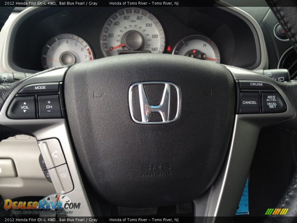 2012 Honda Pilot EX-L 4WD Bali Blue Pearl / Gray Photo #20