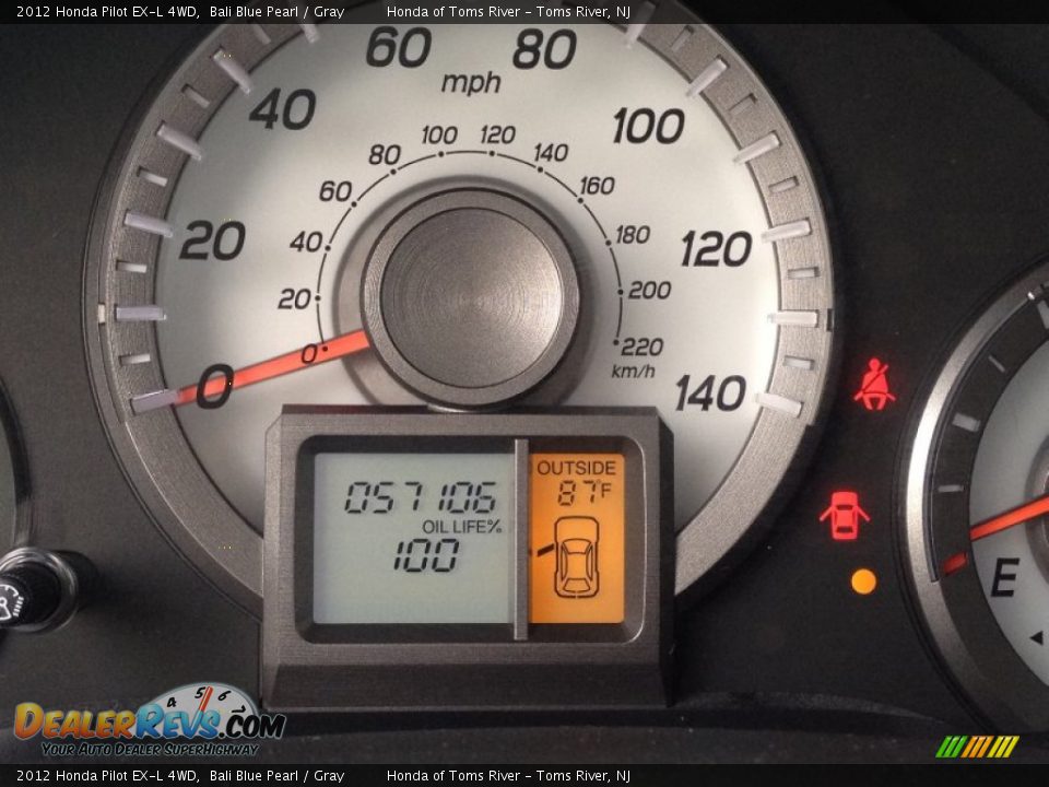 2012 Honda Pilot EX-L 4WD Bali Blue Pearl / Gray Photo #21